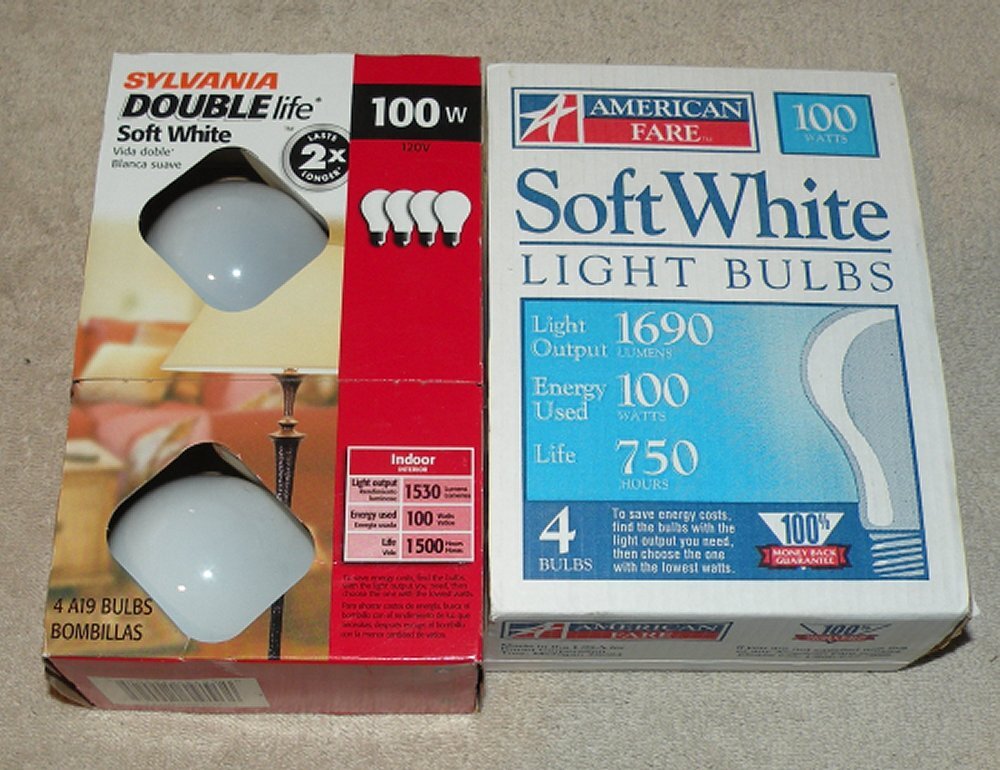 Lot 6 American Fare Sylvania Soft White 100W Light Bulbs A19 New Made USA